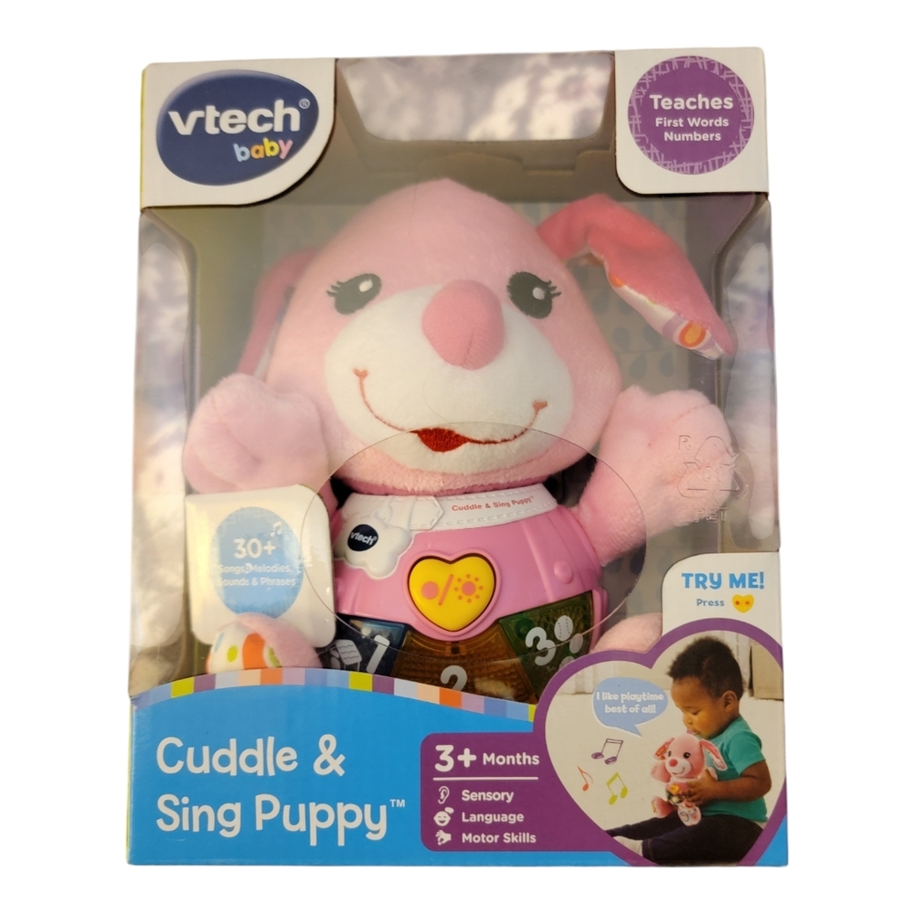VTech Baby Cuddle & Sing Puppy Interactive Plush Toy‎ Teaches First Words